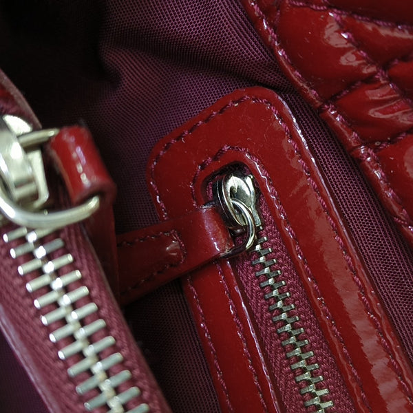 Dior Soft Large Cannage Patent Leather Red
