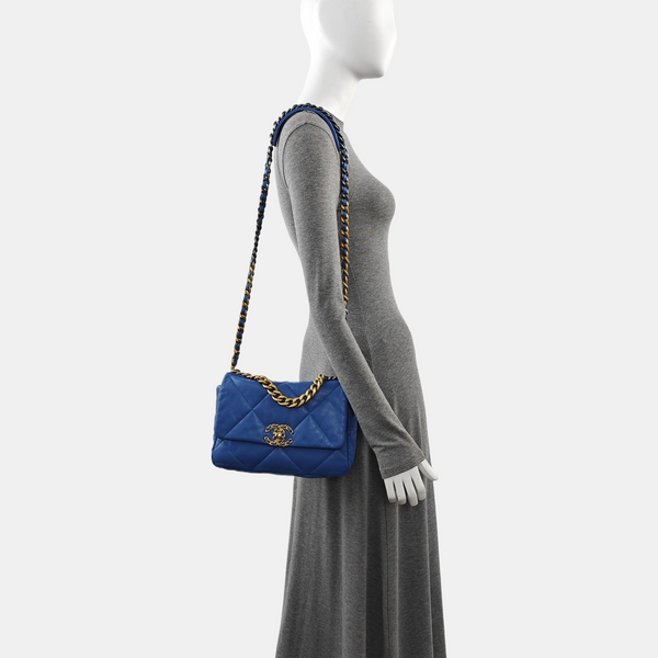 CHANEL 19 Small Quilted Lambskin Blue