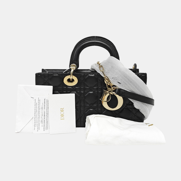 Lady D-Joy Medium Cannage Lambskin Black