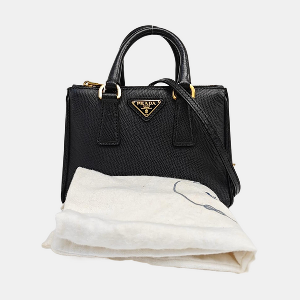 Galleria Super Mini Saffiano Calfskin Black