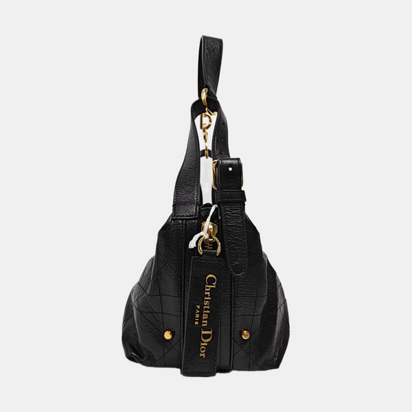 D-Journey Medium Cannage Calfskin Black