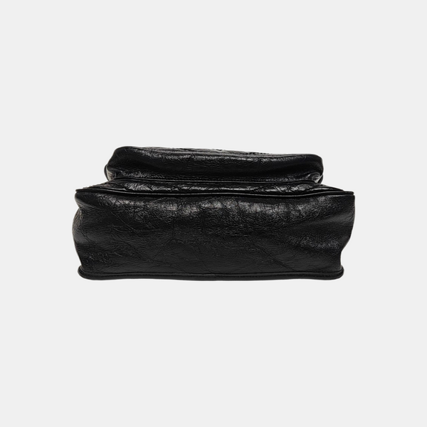 NIKI Medium Chevron Calfskin Black