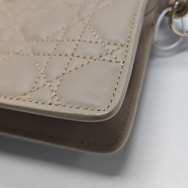 Lady Dior Milly Mini Cannage Lambskin Beige