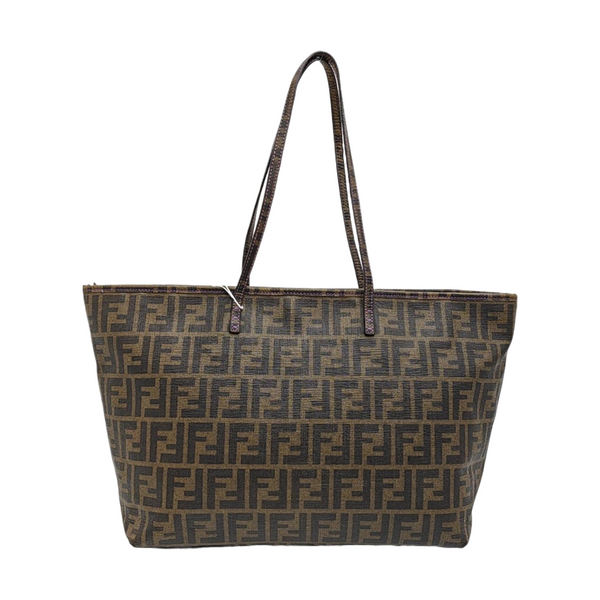 Coated Canvas Tote Bag Brown