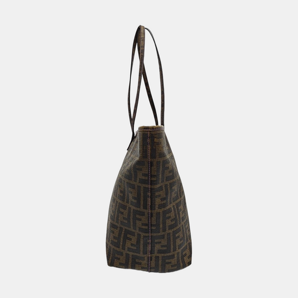 Coated Canvas Tote Bag Brown
