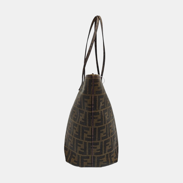 Coated Canvas Tote Bag Brown