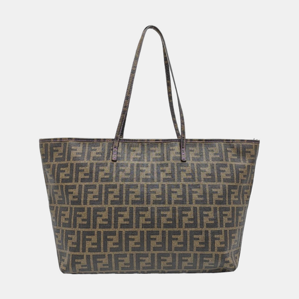 Coated Canvas Tote Bag Brown