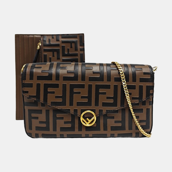 Calfskin Shoulder Bag Brown