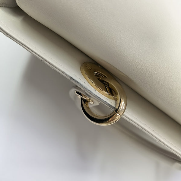 Lady D-Joy Medium Cannage Lambskin White