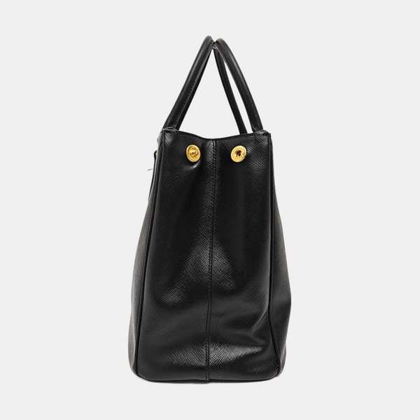 Galleria Large Saffiano Calfskin Black