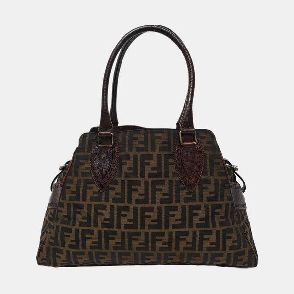 Canvas Top Handle Bag Brown