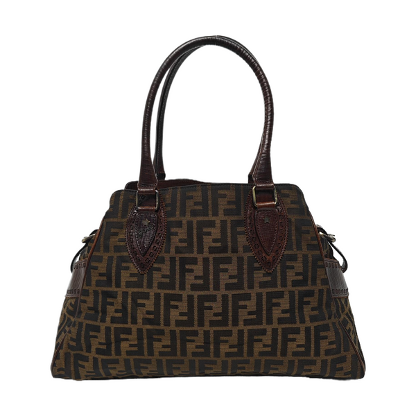 Canvas Top Handle Bag Brown