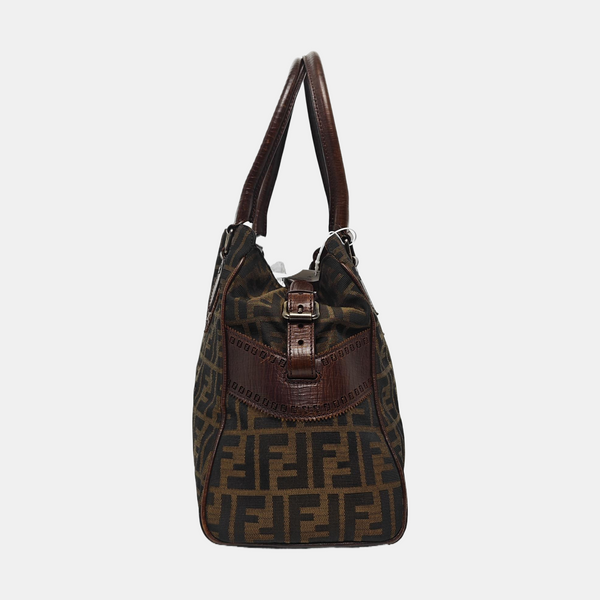 Canvas Top Handle Bag Brown