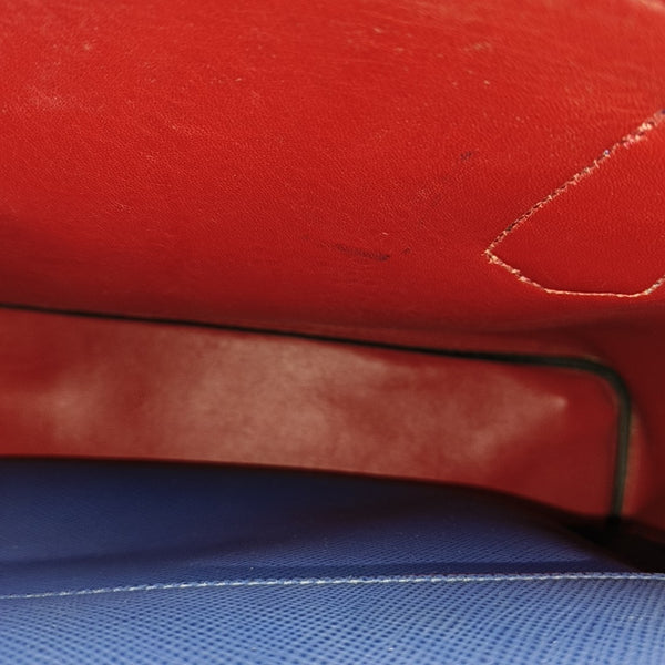 Double Medium Calfskin Blue