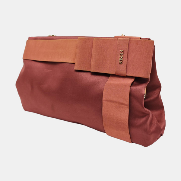 Silk Satin Top Handle Bag Red