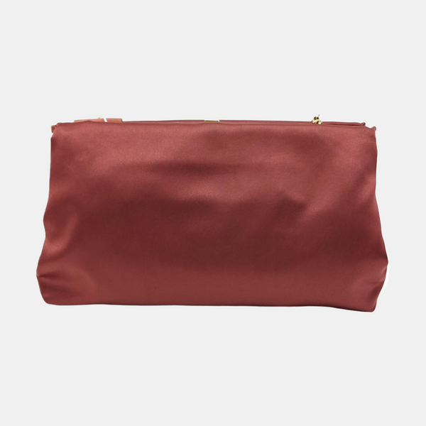 Silk Satin Top Handle Bag Red