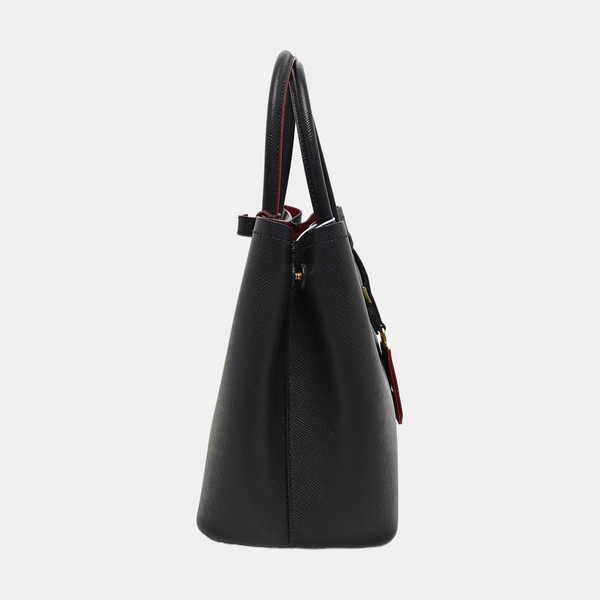 Double Small Saffiano Calfskin Black