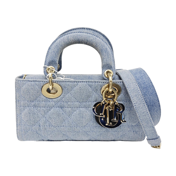 Lady D-Joy Small Cannage Denim Blue