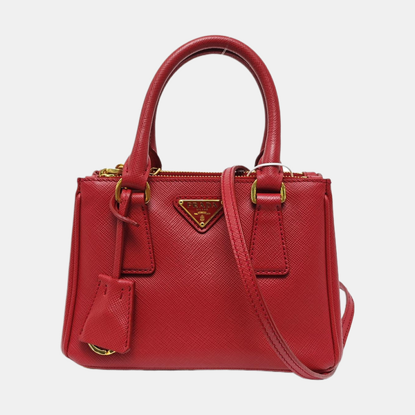 Galleria Super Mini Saffiano Calfskin Red