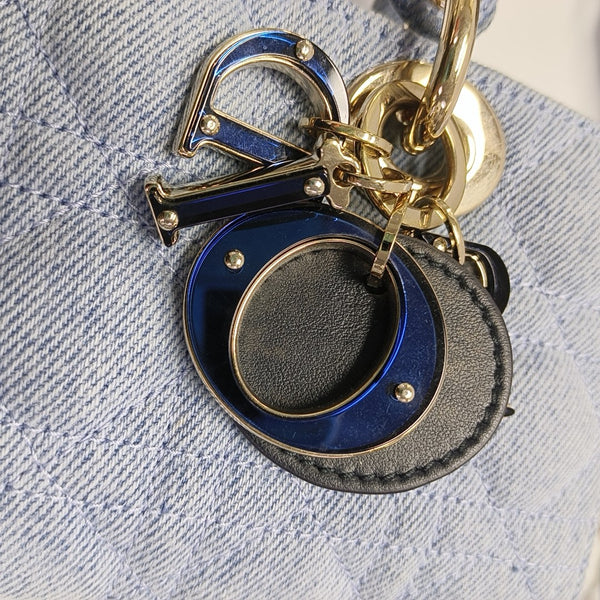 Lady D-Joy Small Cannage Denim Blue