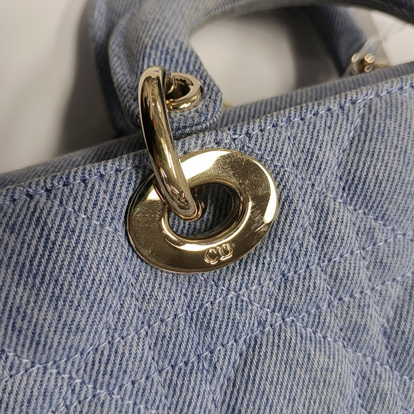 Lady D-Joy Small Cannage Denim Blue