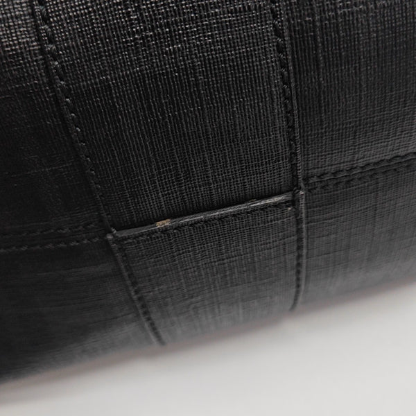 Coated Canvas Top Handle Bag Black