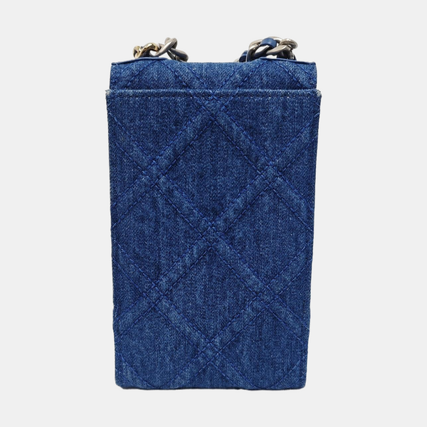 CHAIN INFINITY TOP HANDLE Quilted Denim Blue