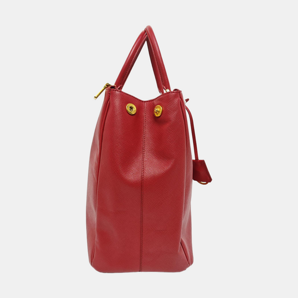 Galleria Extra Large Saffiano Calfskin Red