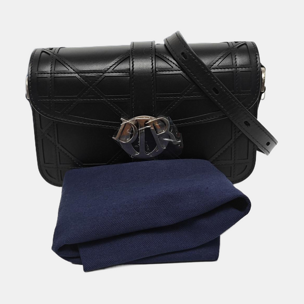 Charm Mini Cannage Calfskin Black