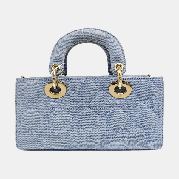 Lady D-Joy Small Cannage Denim Blue