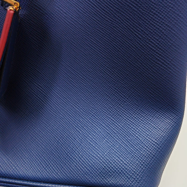 Double Large Saffiano Calfskin Blue