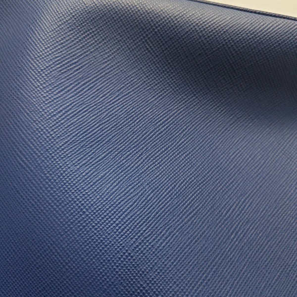 Double Large Saffiano Calfskin Blue