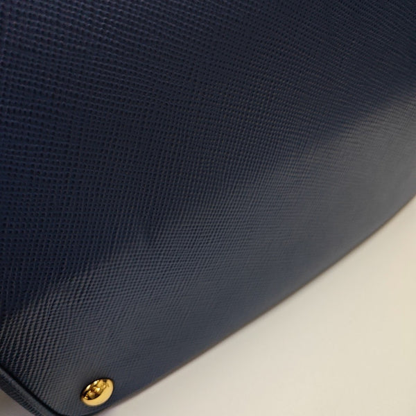 Double Large Saffiano Calfskin Blue