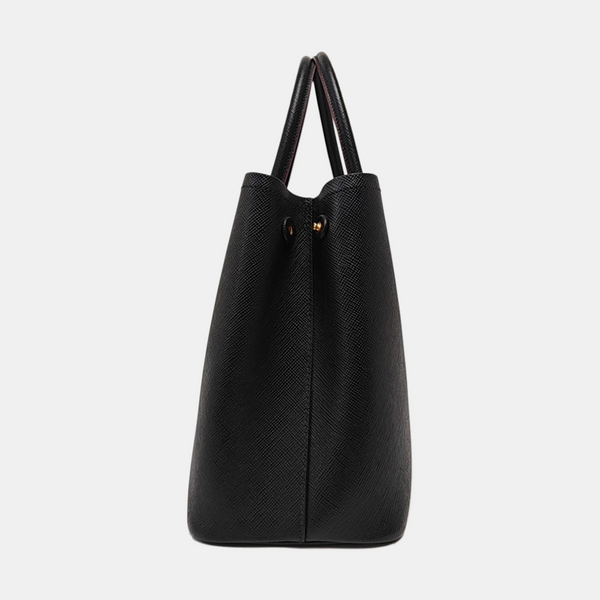 Double Medium Saffiano Calfskin Black