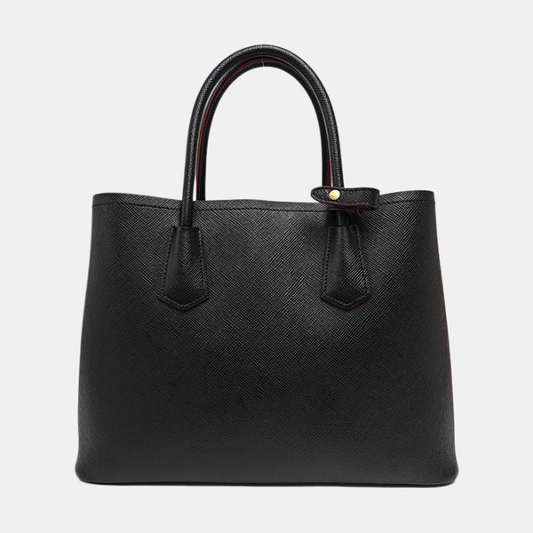 Double Medium Saffiano Calfskin Black