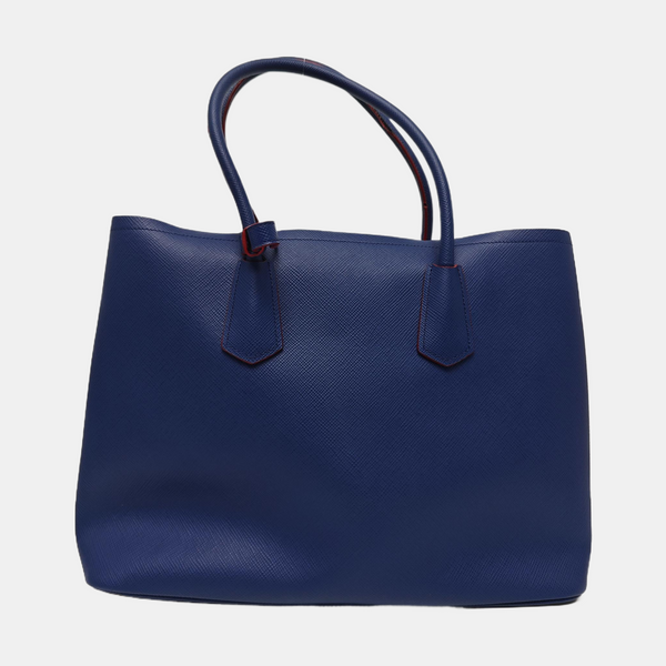 Double Large Saffiano Calfskin Blue
