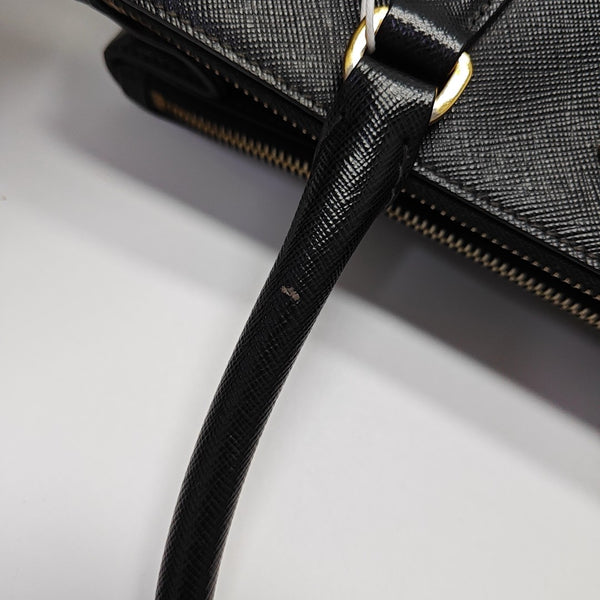 Galleria Large Saffiano Calfskin Black