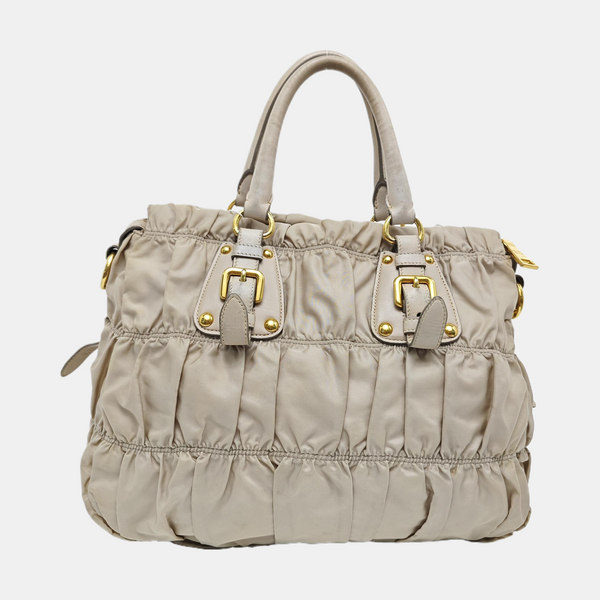 Gaufre Quilted Nylon Beige