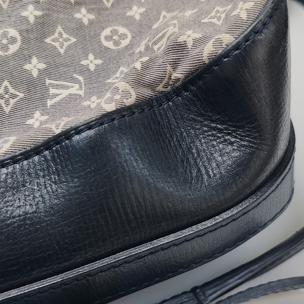 Monogram Denim Bucket Bag Gray