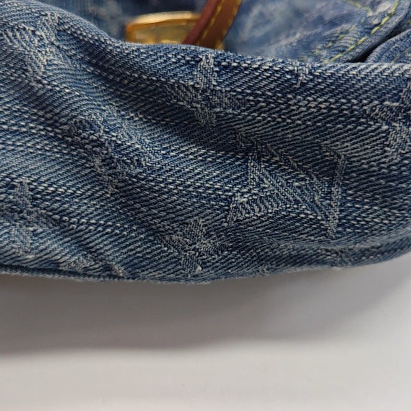 Monogram Denim Shoulder Bag Blue