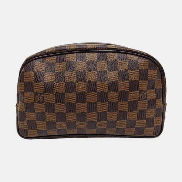 Damier Ebene Coated Canvas Clutch Brown