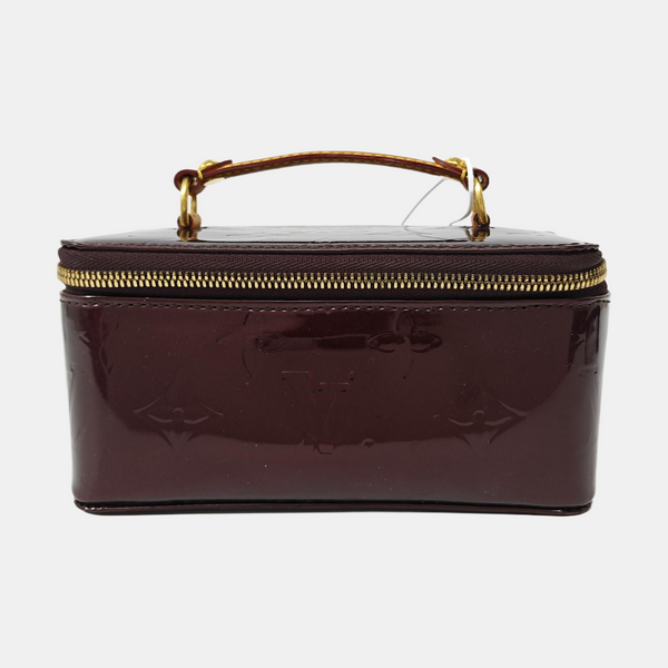 Monogram Patent Leather Top Handle Bag Mini Red