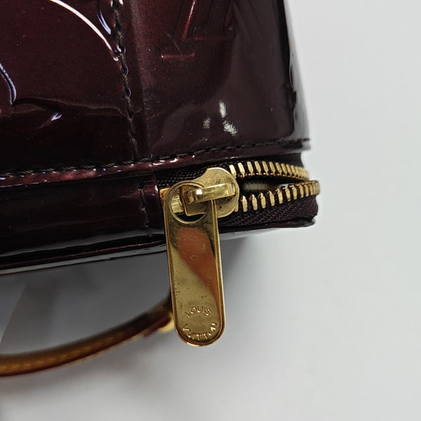 Monogram Patent Leather Top Handle Bag Mini Red
