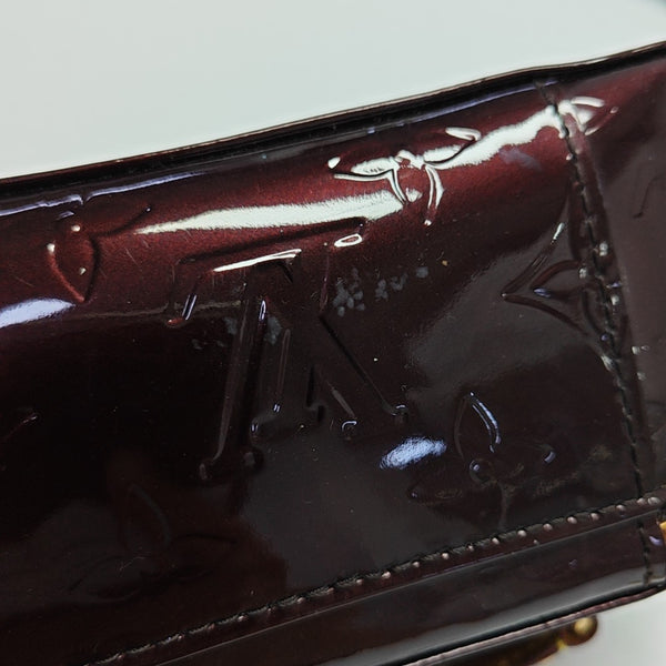 Monogram Patent Leather Top Handle Bag Mini Red