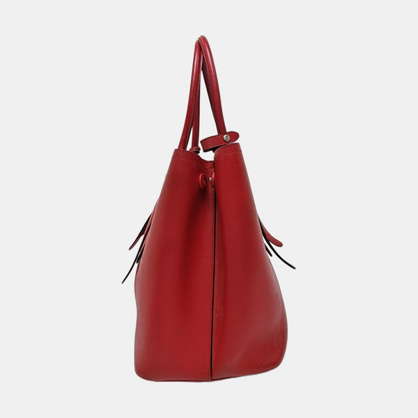 Double Large Saffiano Calfskin Red