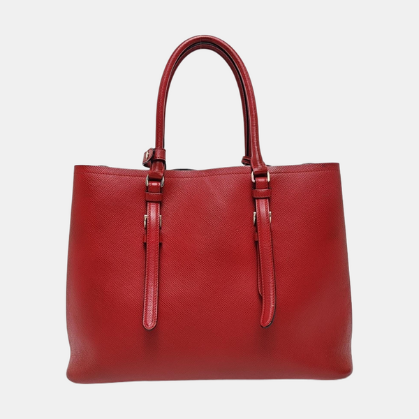 Double Large Saffiano Calfskin Red