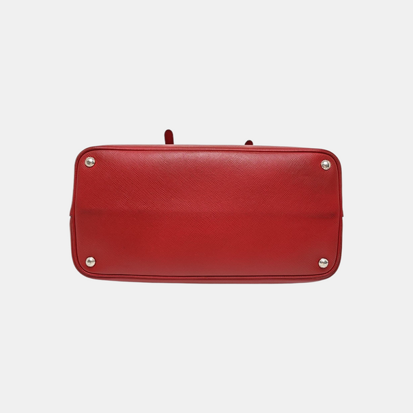 Double Large Saffiano Calfskin Red