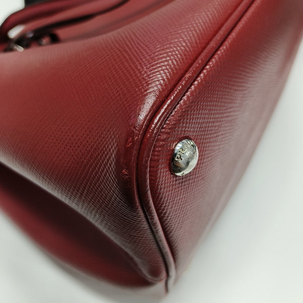 Double Large Saffiano Calfskin Red