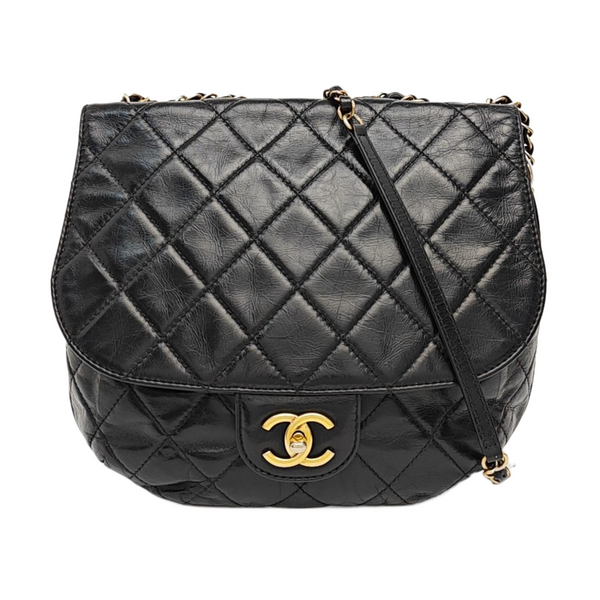 Quilted Calfskin Shoulder Bag Black