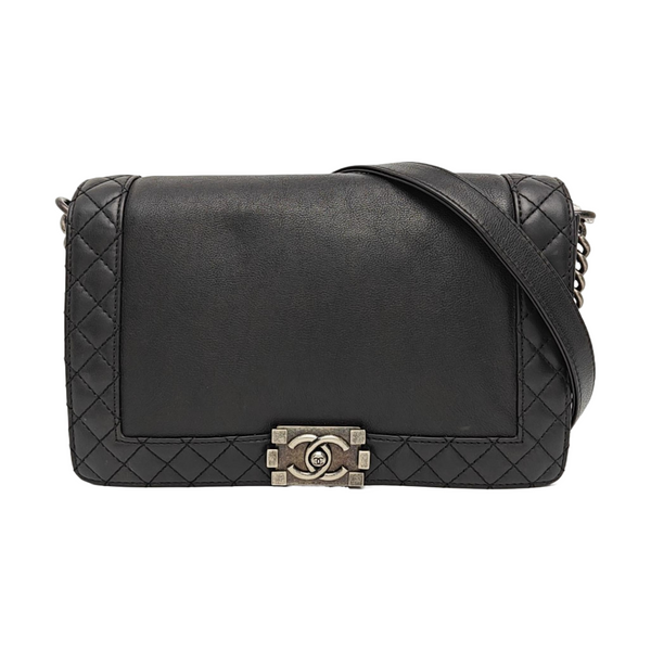 BOY CHANEL Large Quilted Calfskin Black